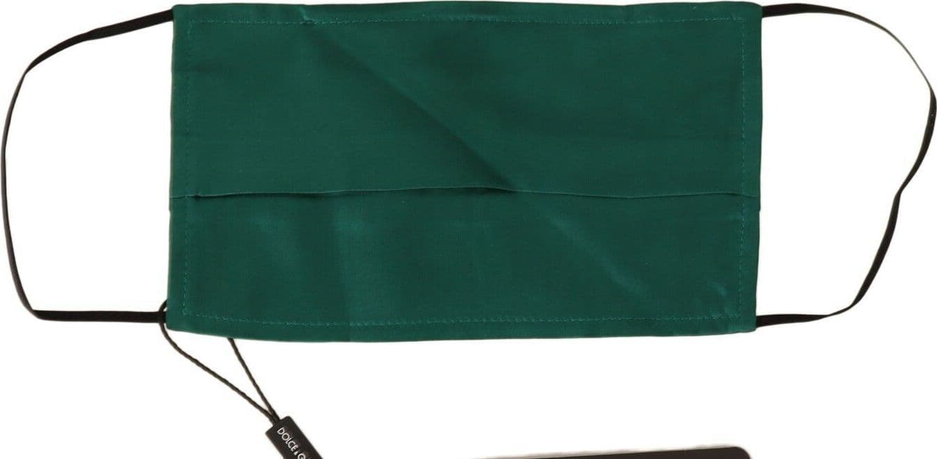 Green Silk Pleated Elastic Ear Strap Face Mask - 2