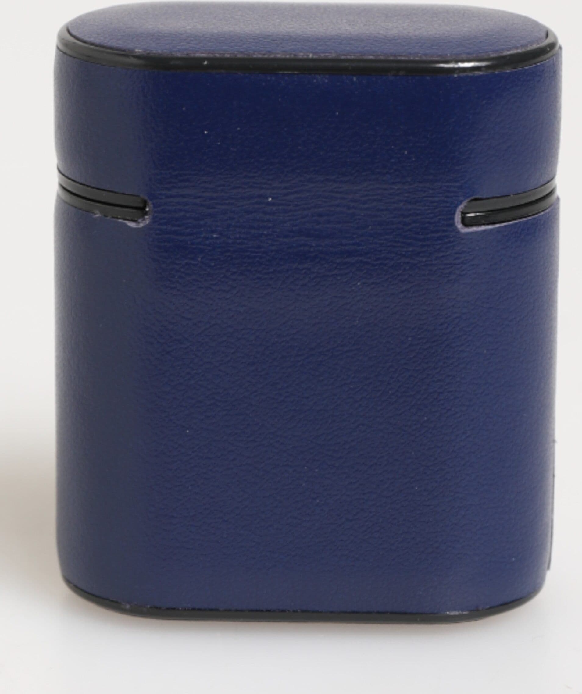 Blue Leather Logo Print Flip Holder Men Airpods Case - 4