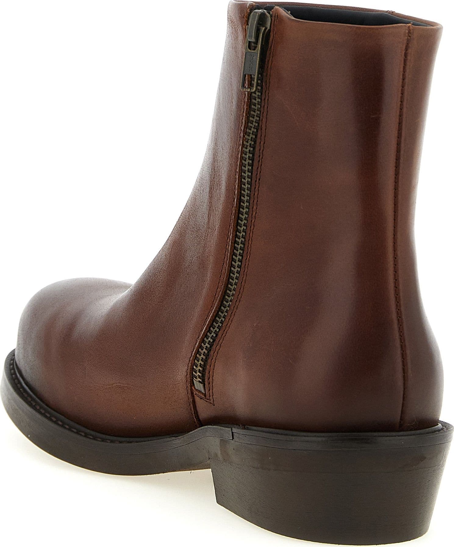 Brown Calfskin Ankle Boots - 3