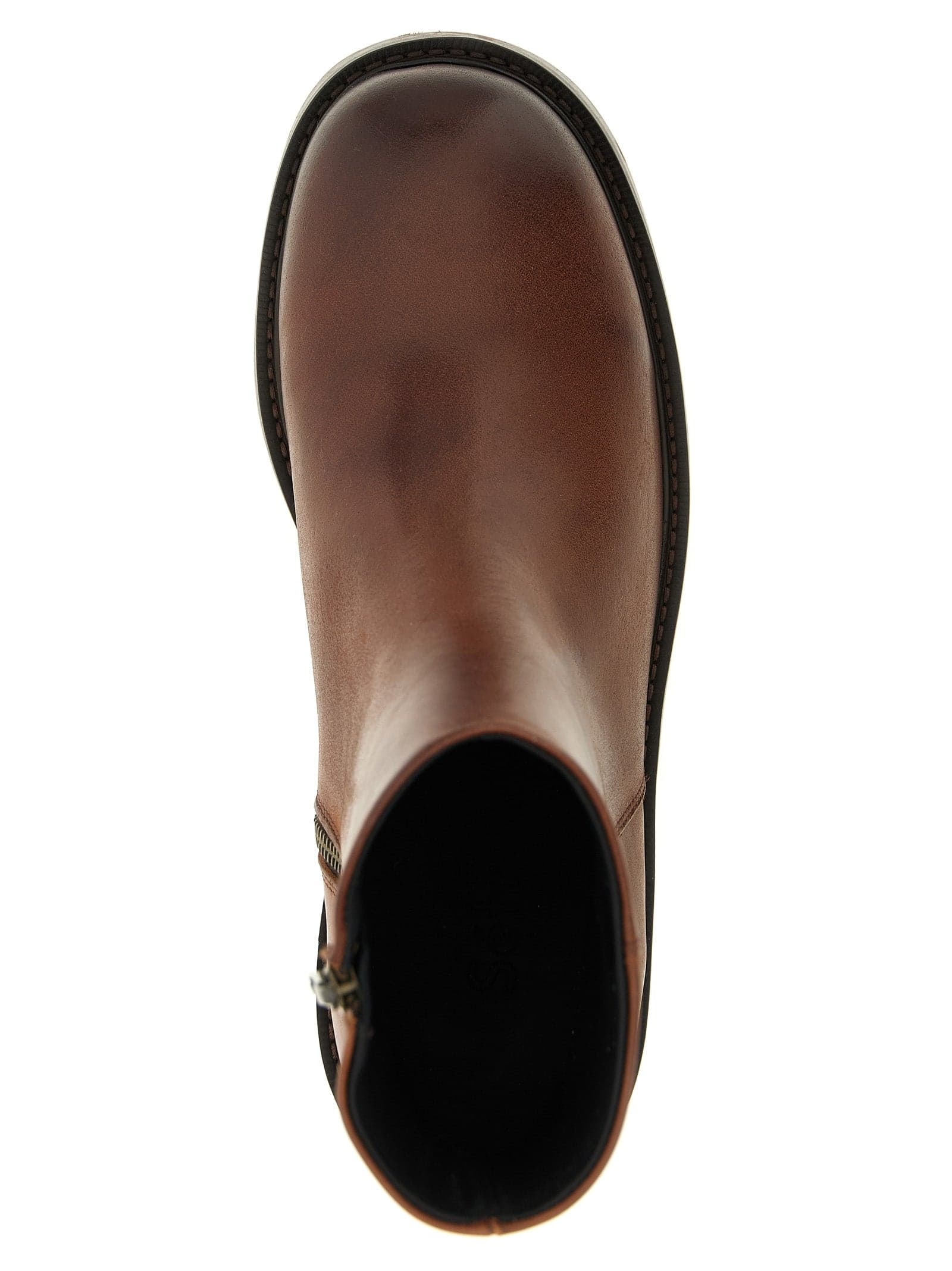 Brown Calfskin Ankle Boots - 4