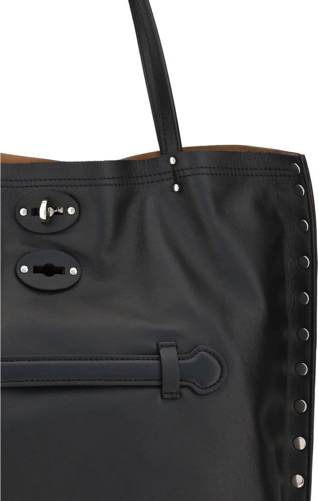 Black Calf Leather Bos Taurus Shoulder Bag - 4