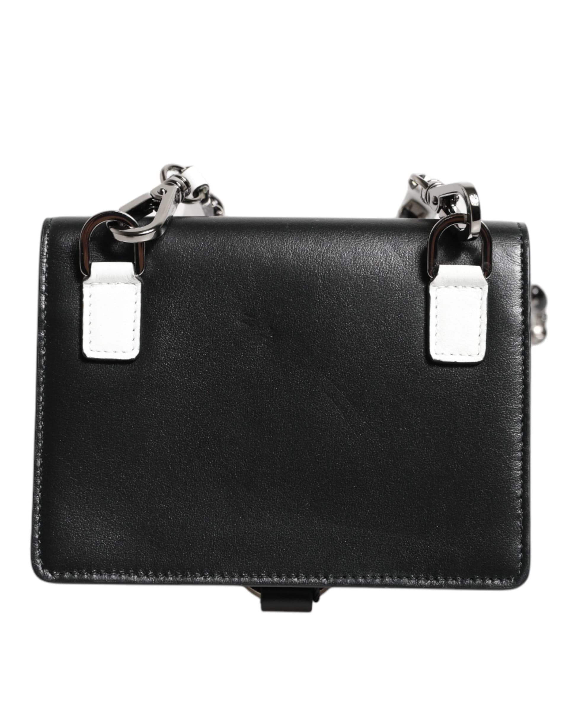 Black Leather Crystal Embellished Card Holder Wallet - 5