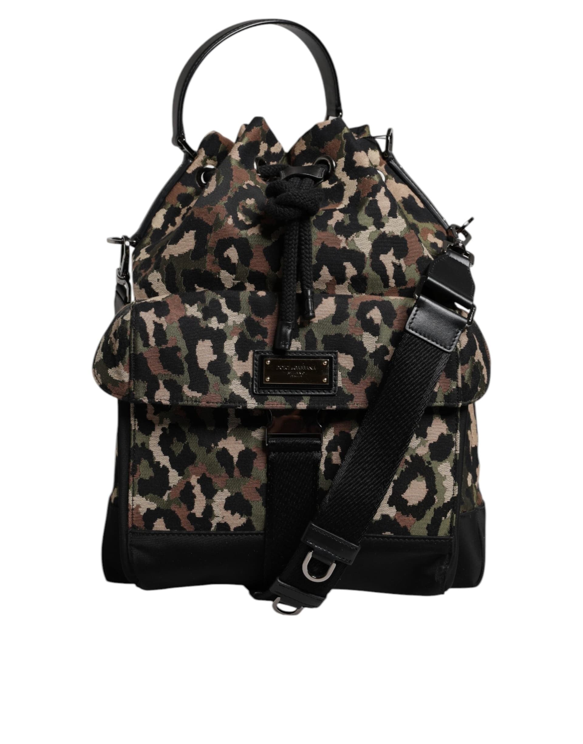 Multicolor Leopard Cotton Shoulder Bucket Bag - 3