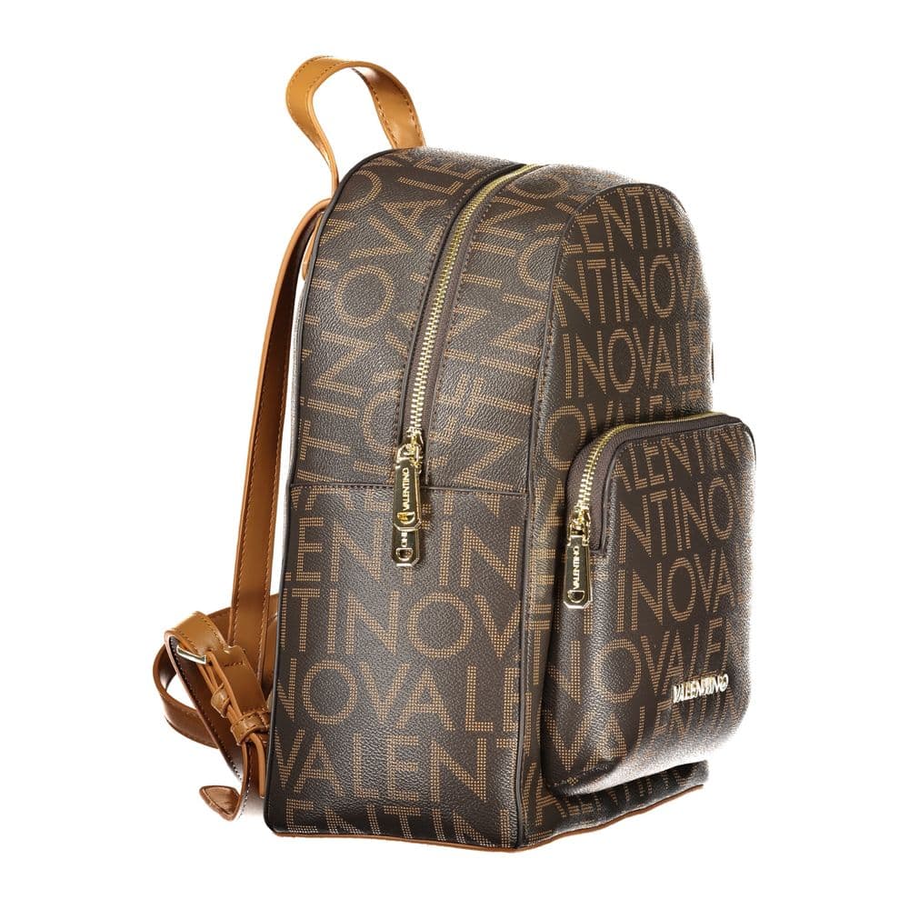 Brown Polyurethane Womens Backpack - 3