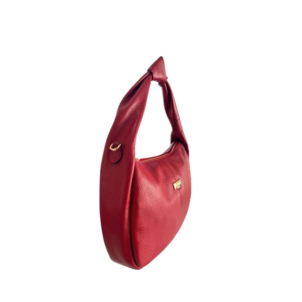 Red Leather Women Shoulder Bag - 2