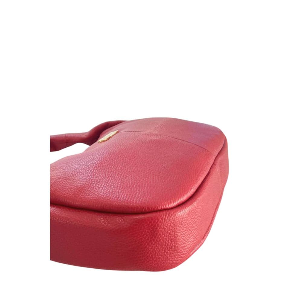 Red Leather Women Shoulder Bag - 4