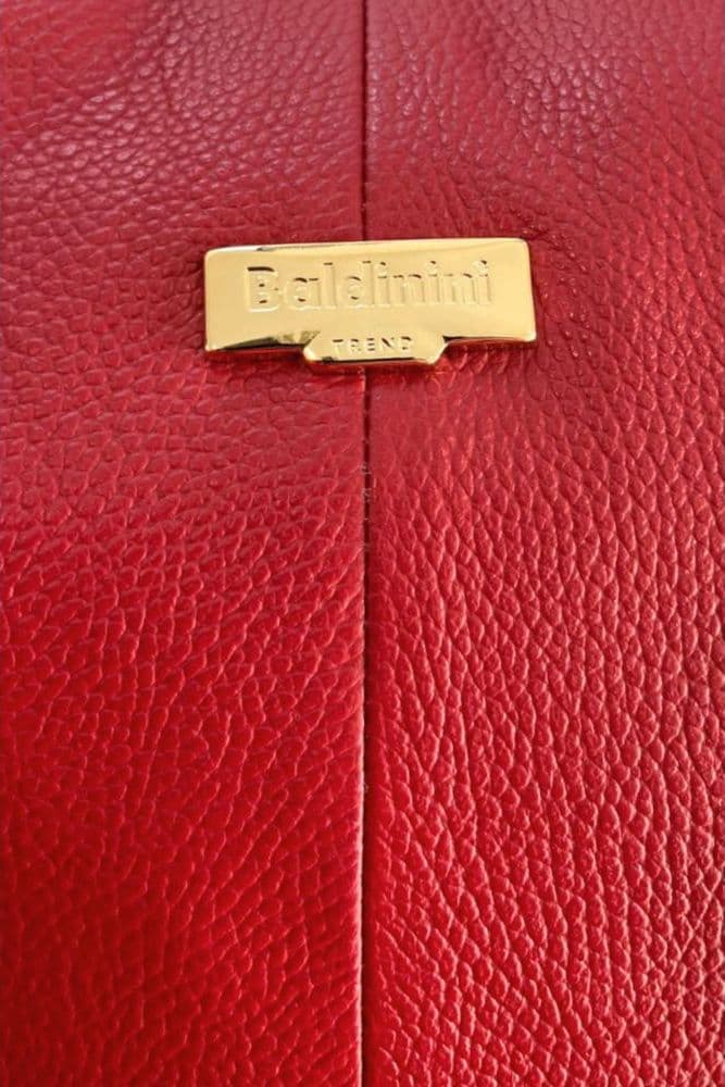 Red Leather Women Shoulder Bag - 5
