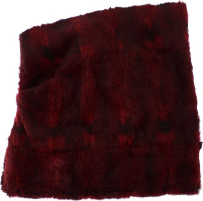 Bordeaux Hamster Fur Crochet Hood Scarf Hat - 4
