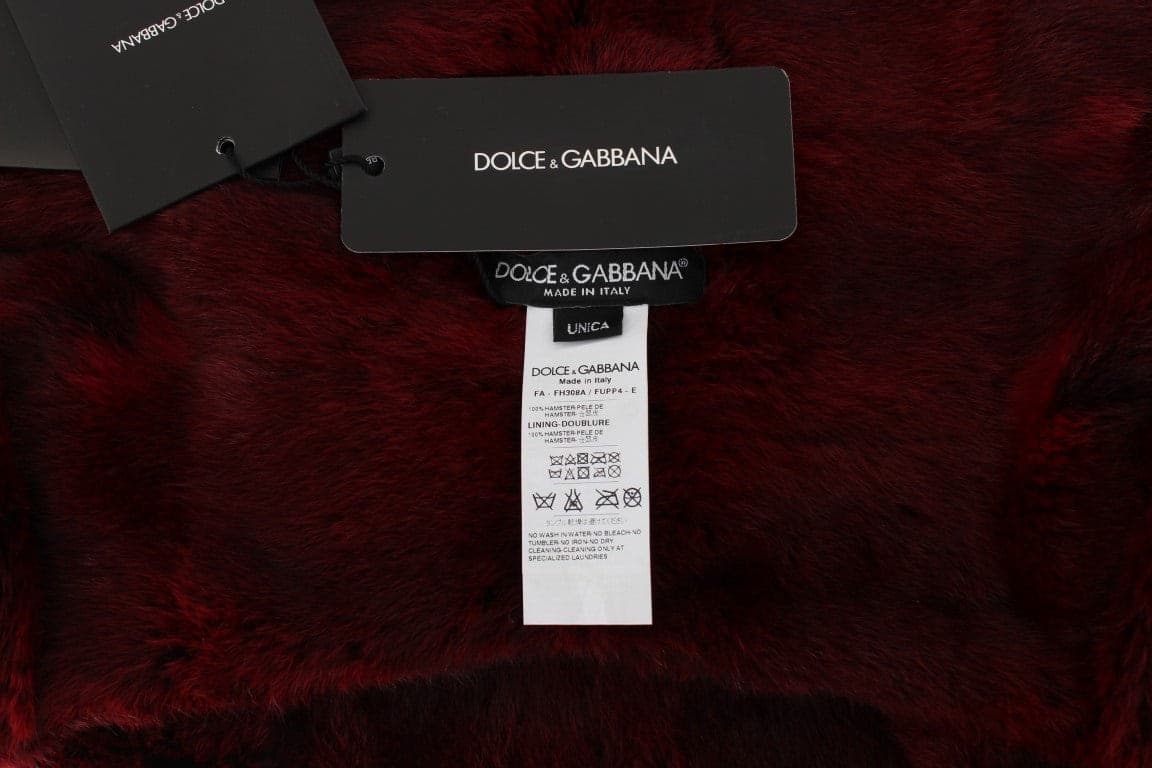 Bordeaux Hamster Fur Crochet Hood Scarf Hat - 6