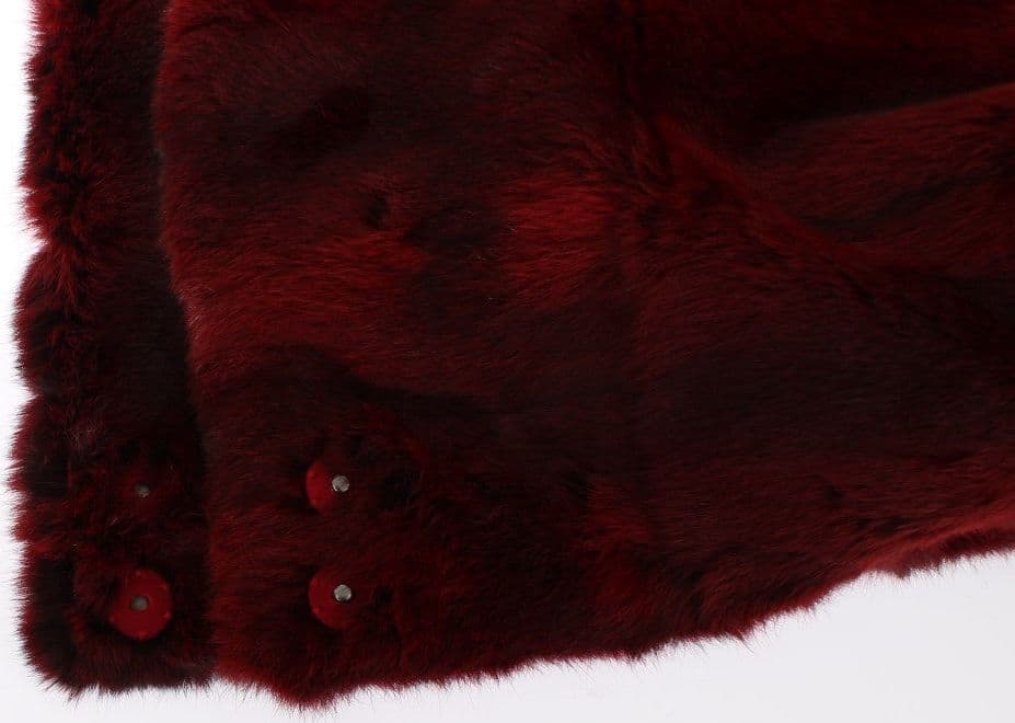 Bordeaux Hamster Fur Crochet Hood Scarf Hat - 8