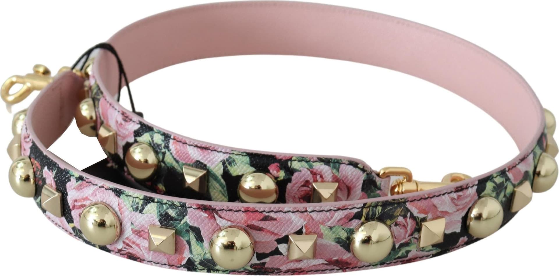 Pink Floral Gold Studs Bag Accessory Shoulder Strap - 2