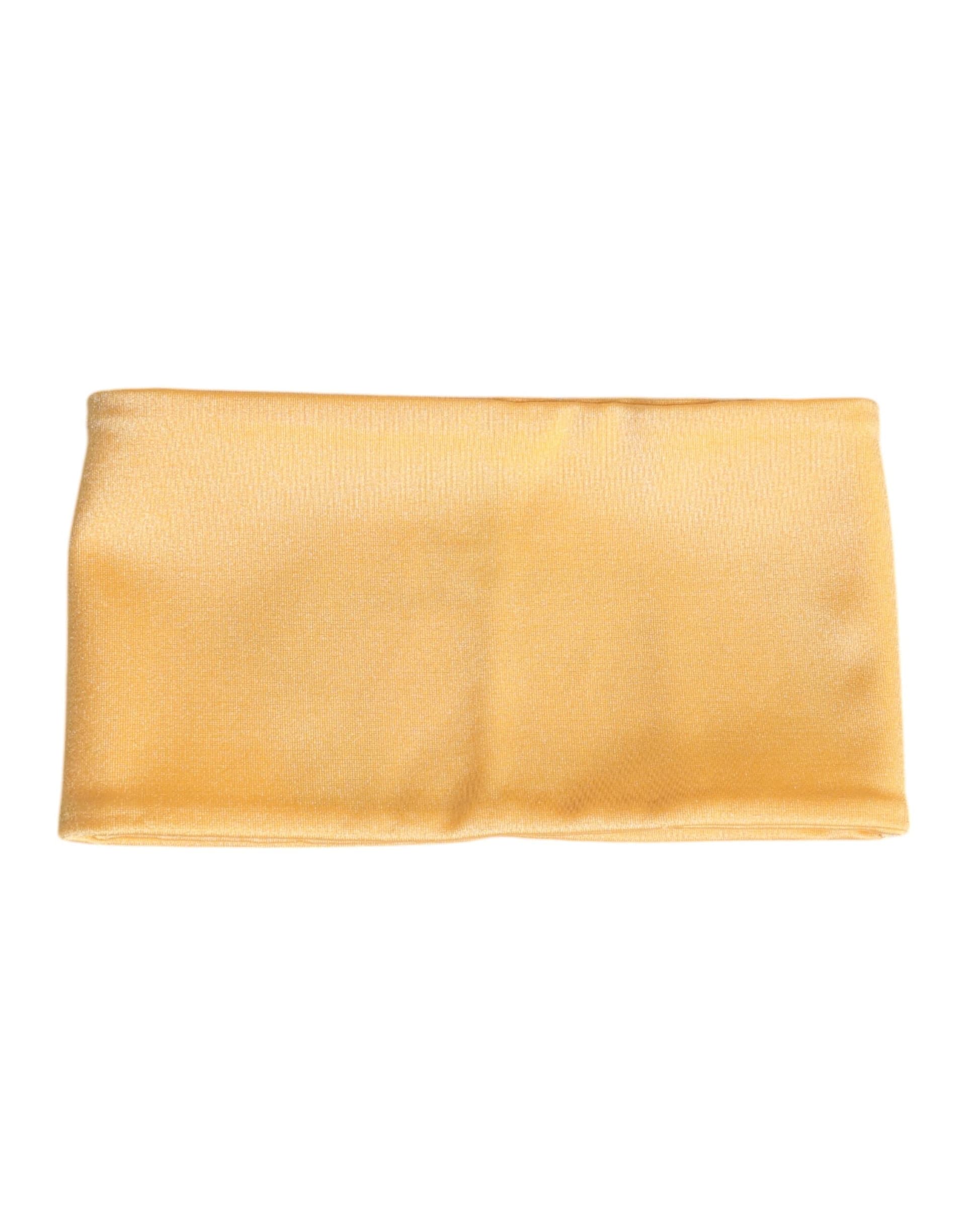 Yellow Nylon Stretch Women Neck Warmer Scarf - 3
