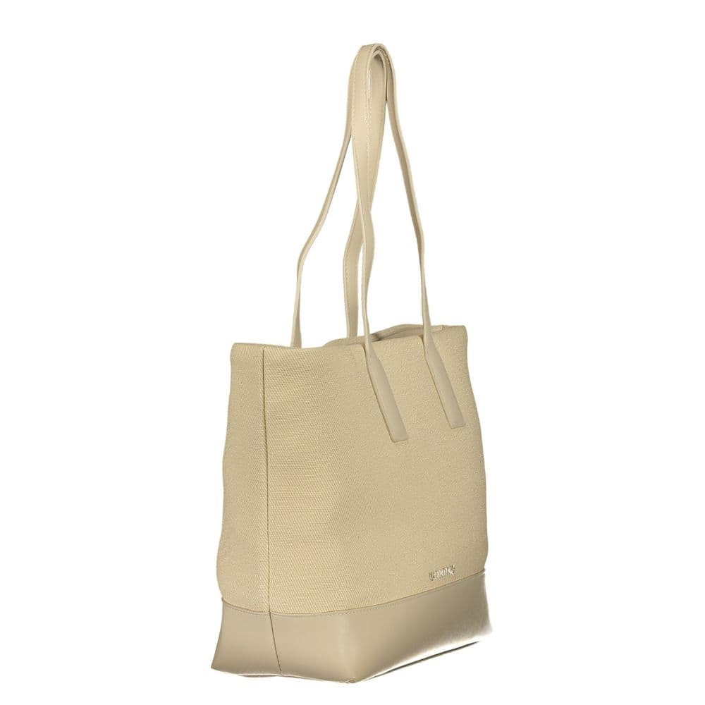 Beige Polyurethane Womens Bag - 3