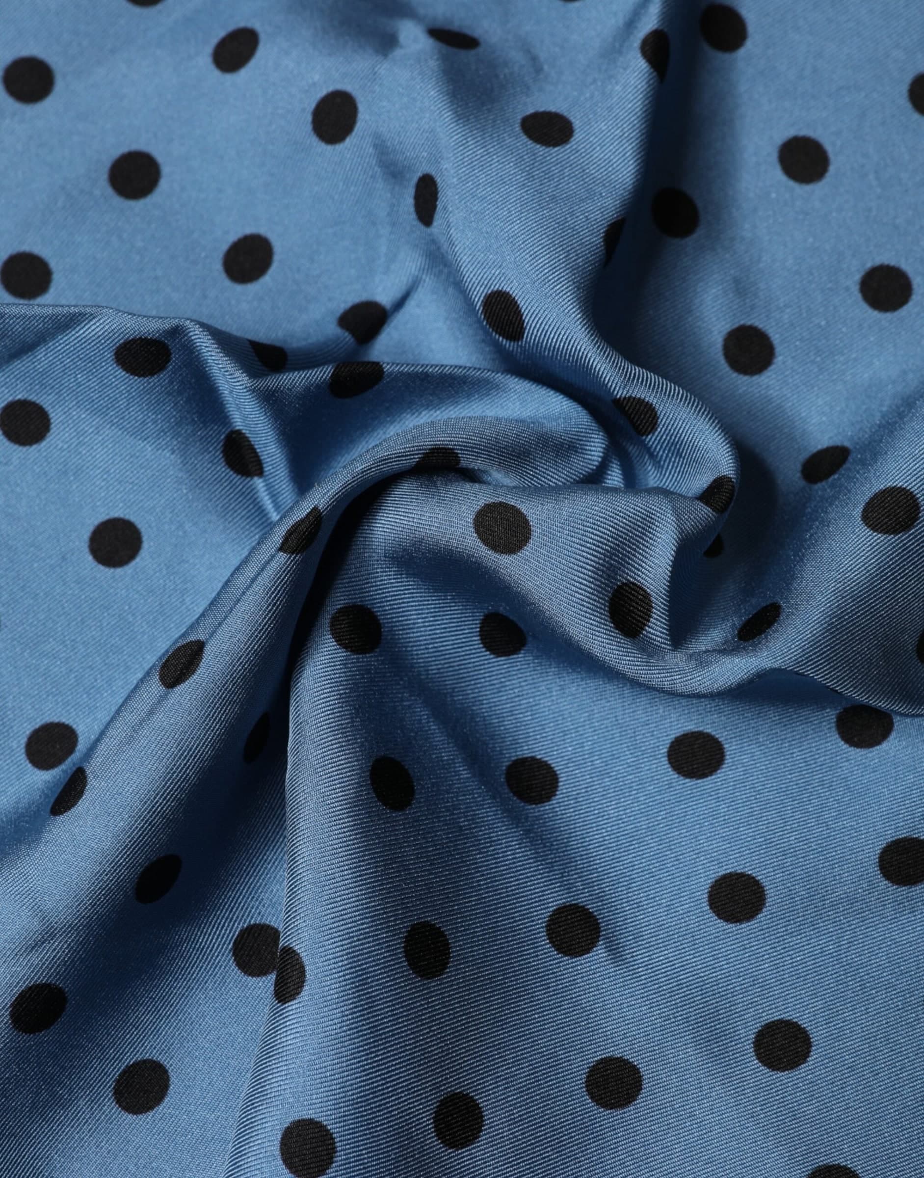 Blue Polka Dot Square Handkerchief Scarf - 3