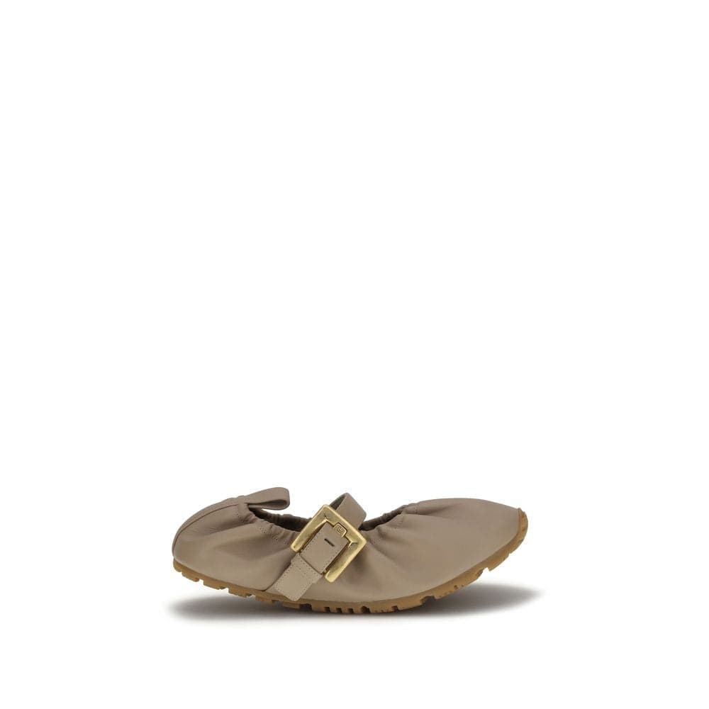 Beige Lamb Ovis Aries Aries Ballet Flats