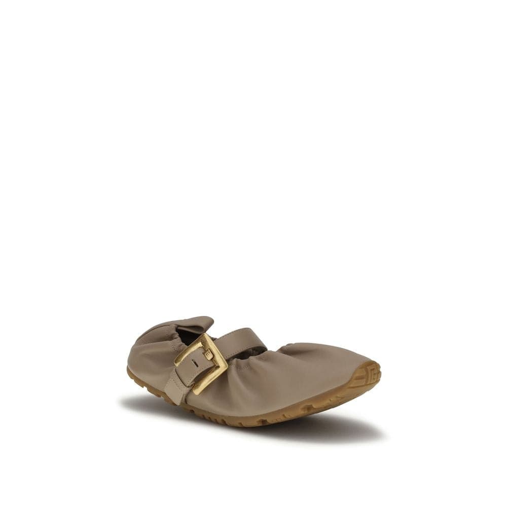 Beige Lamb Ovis Aries Aries Ballet Flats - 2