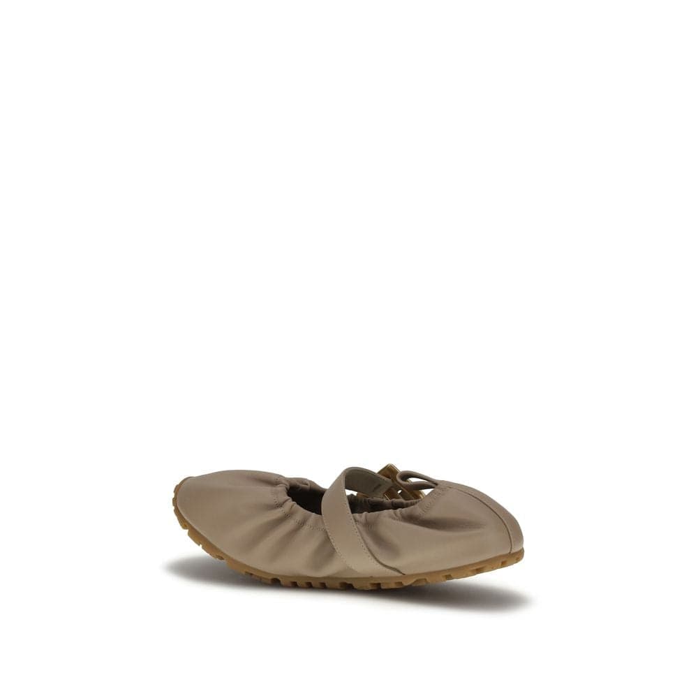 Beige Lamb Ovis Aries Aries Ballet Flats - 3