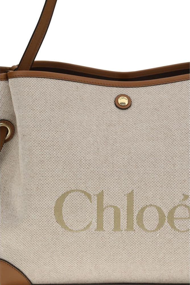 Beige Cotton Shoulder Bag - 4