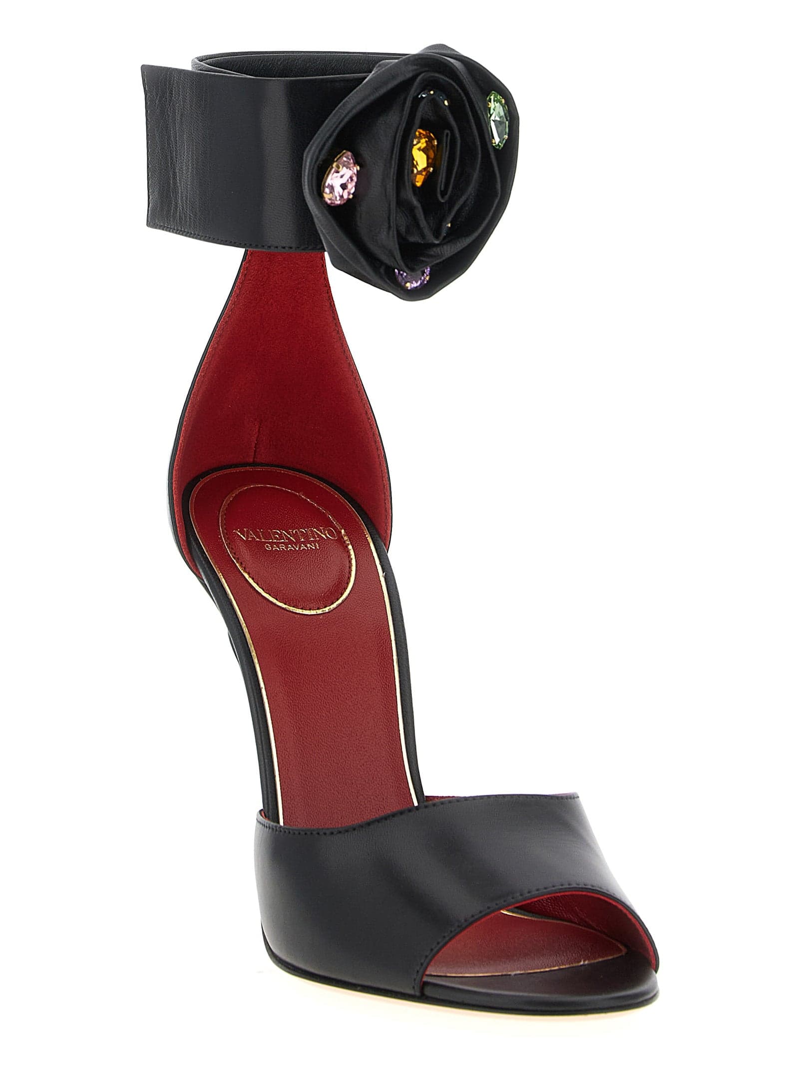 Black Calfskin Stiletto Heel Sandals - 2