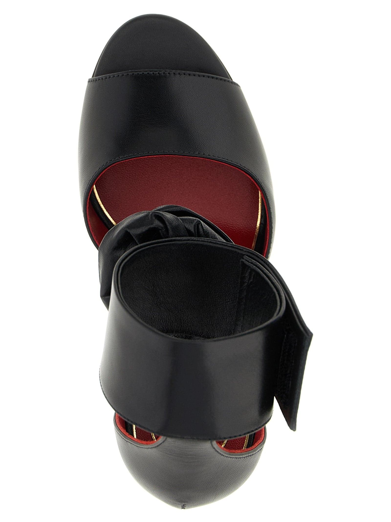 Black Calfskin Stiletto Heel Sandals - 4