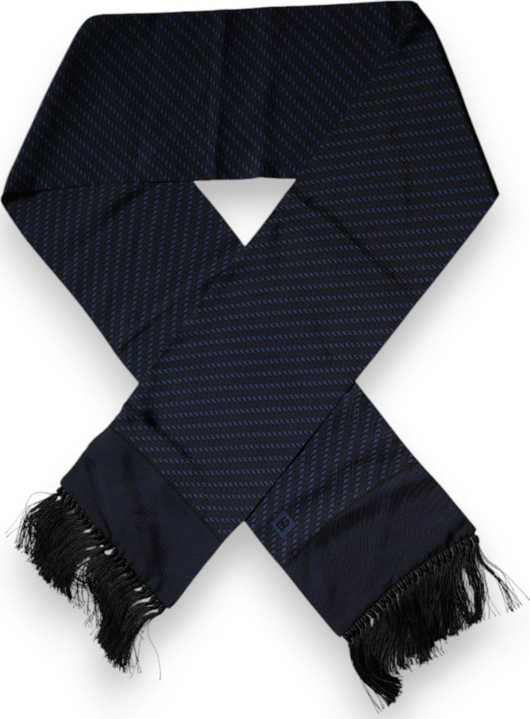 Dark Blue Fantasy Fringes Neck Wrap Scarf - 4