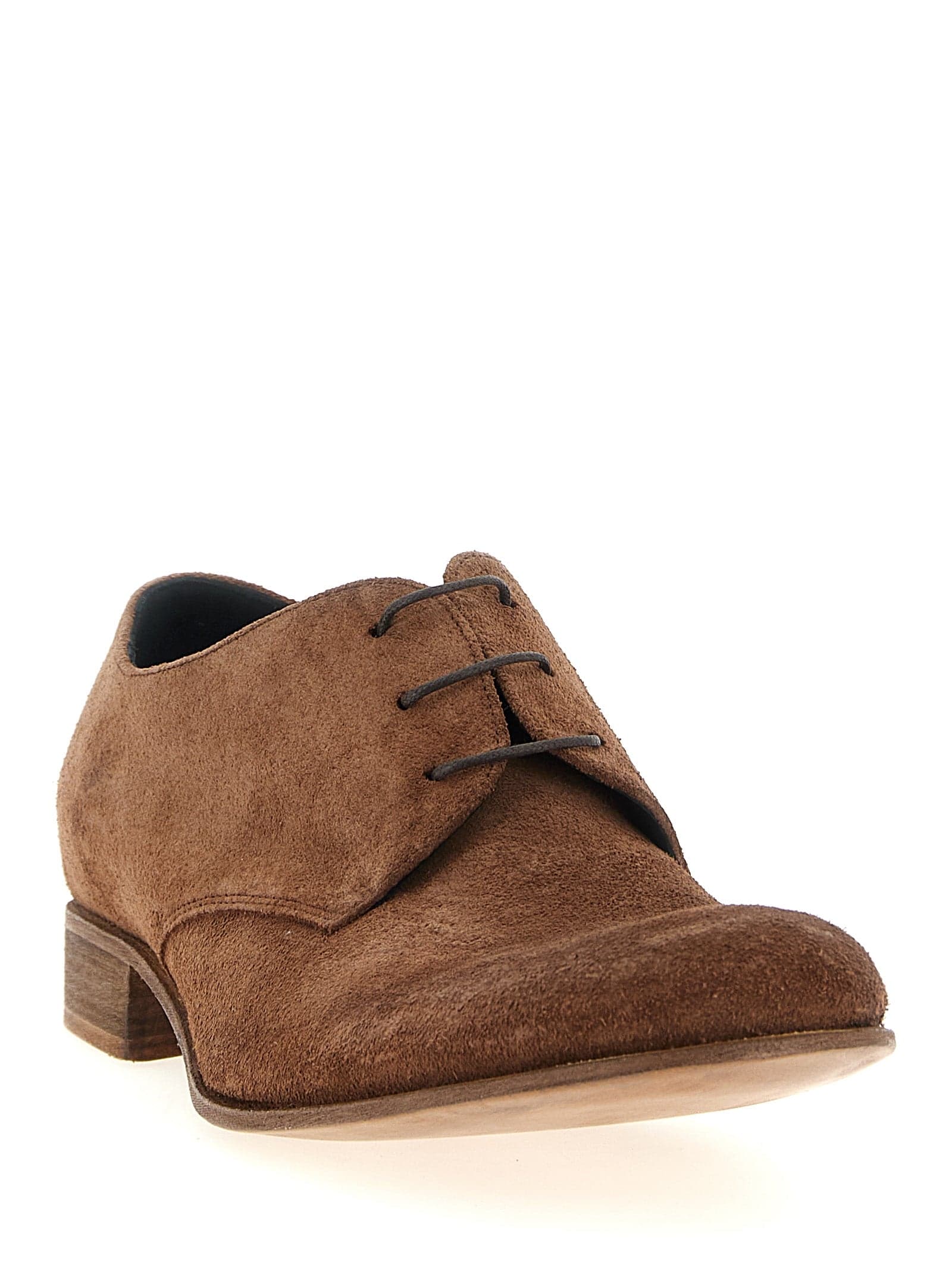 Brown Suede Leather Oxfords And Derbies - 2