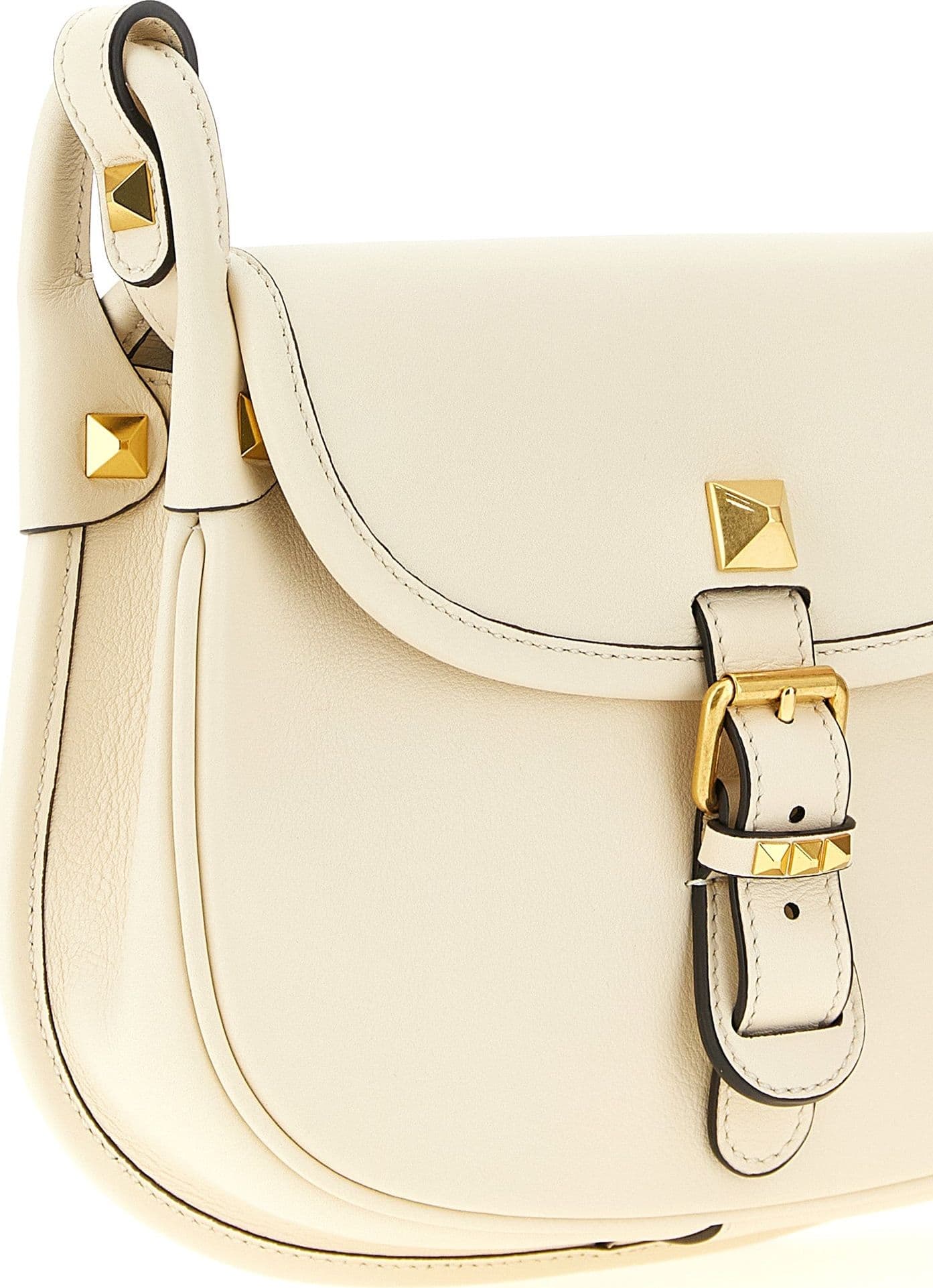 White Calfskin Shoulder Bag - 3