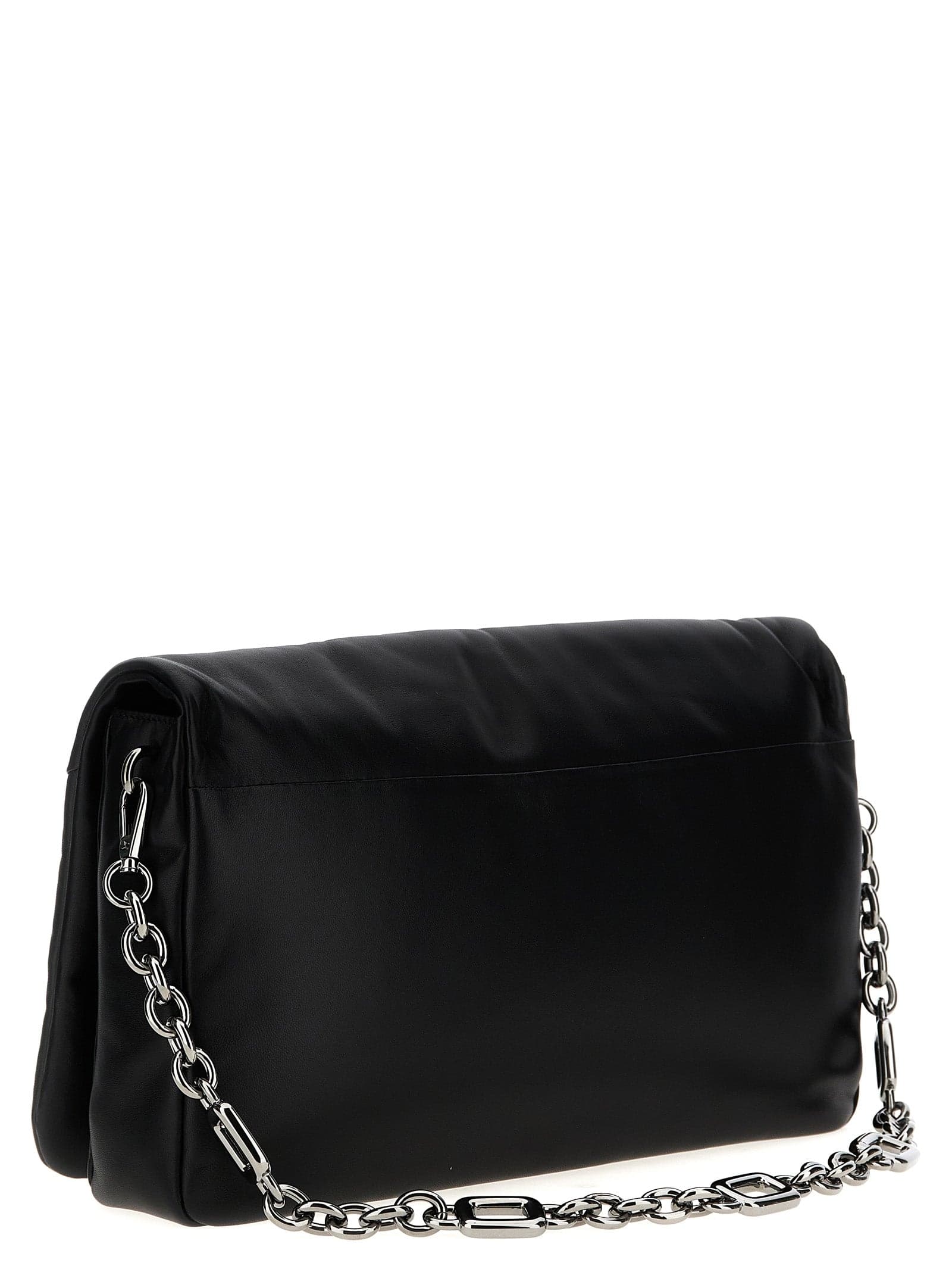 Black Leather Shoulder Bag - 2