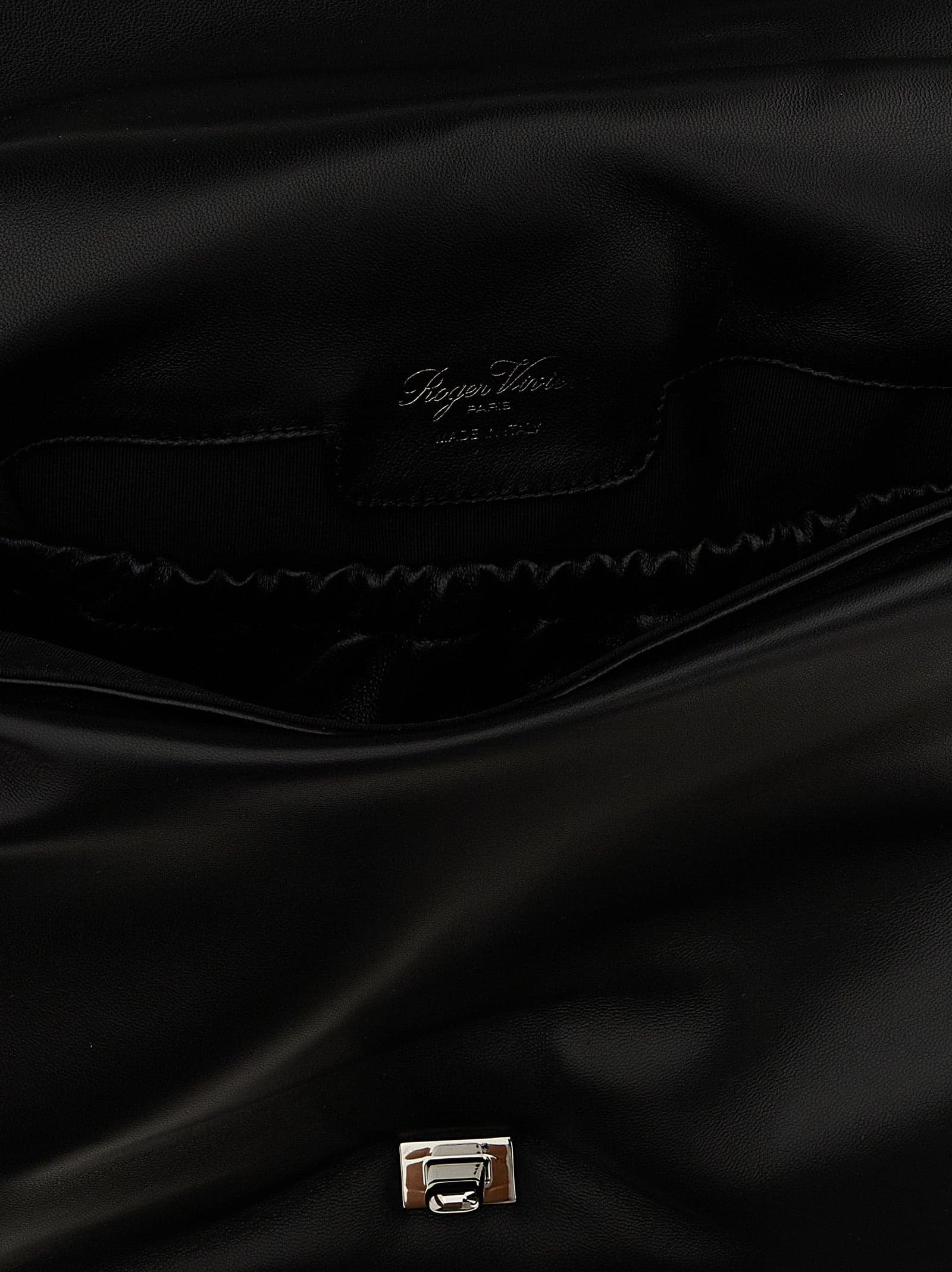 Black Leather Shoulder Bag - 4