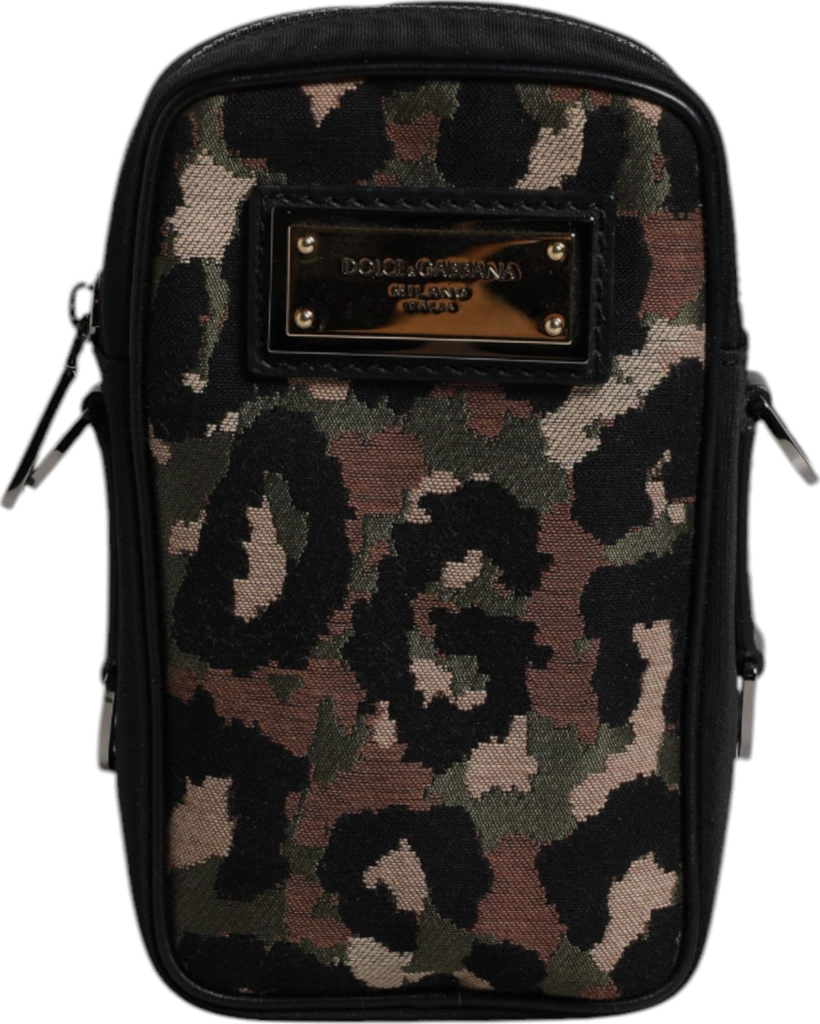 Multicolor Leopard Jacquard Logo Plaque Neck Strap Bag - 2
