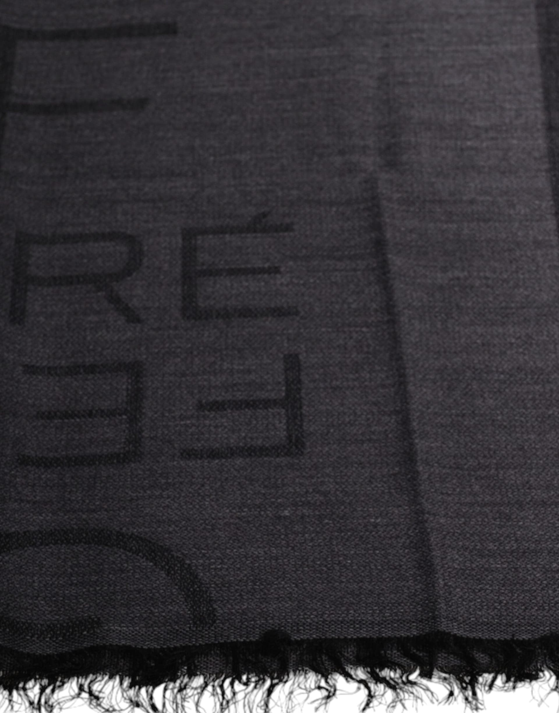 Dark Gray Wool Viscose Foulard Patterned Scarf - 2