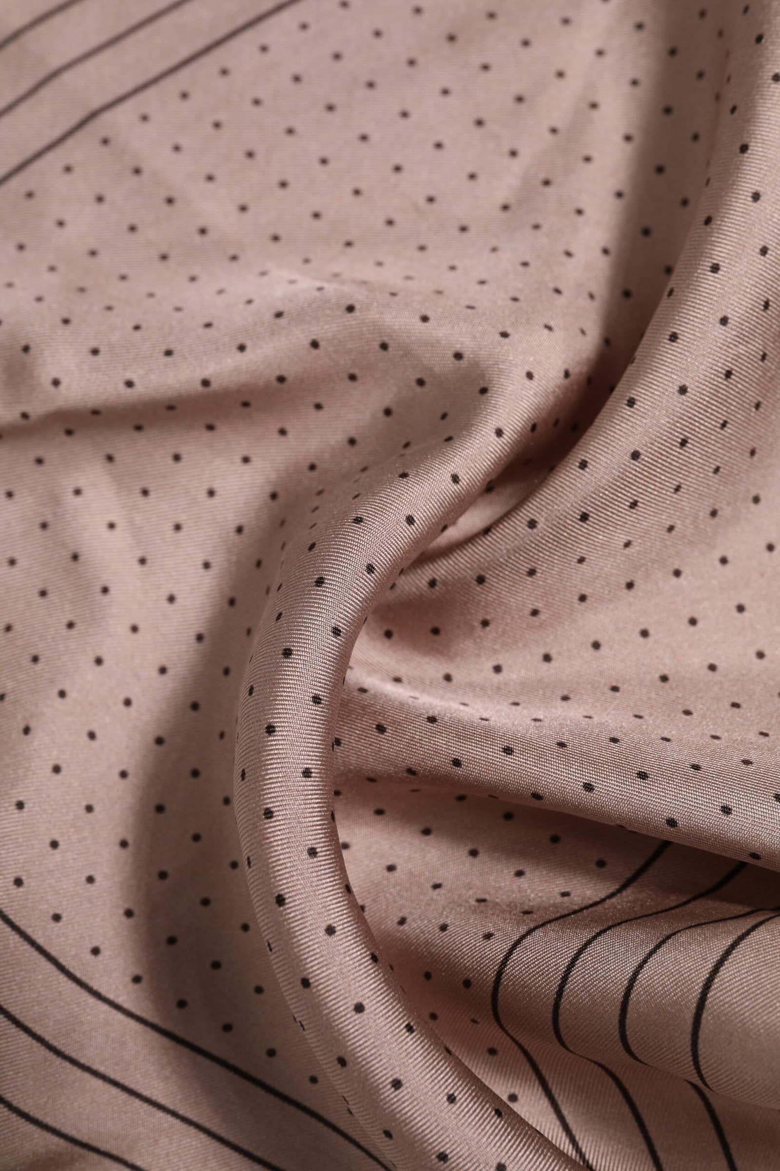 Beige Dotted Silk Square Men Foulard Scarf - 5