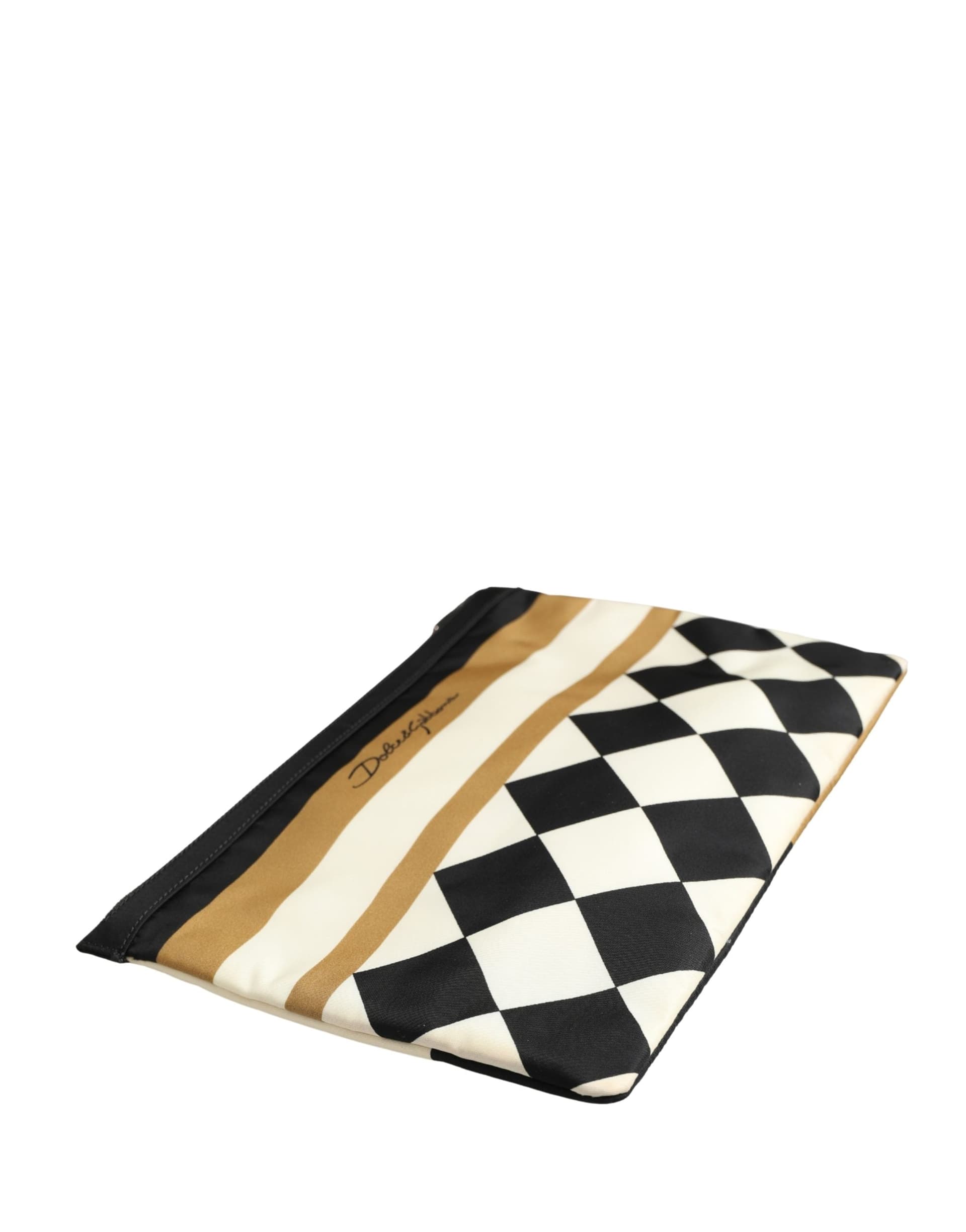 Multicolor Checkered Logo Print Nylon Clutch Borse Bag - 5