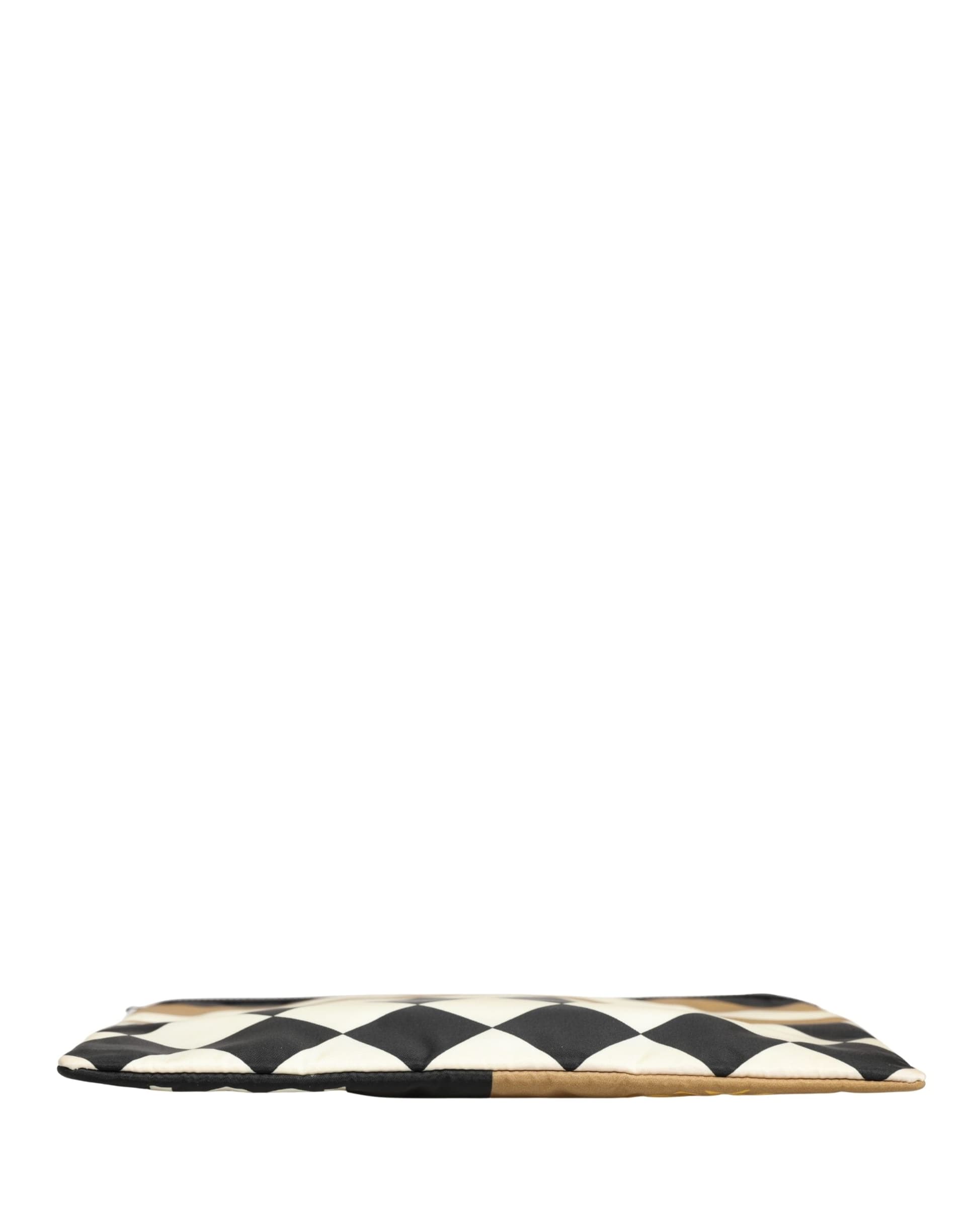 Multicolor Checkered Logo Print Nylon Clutch Borse Bag - 6