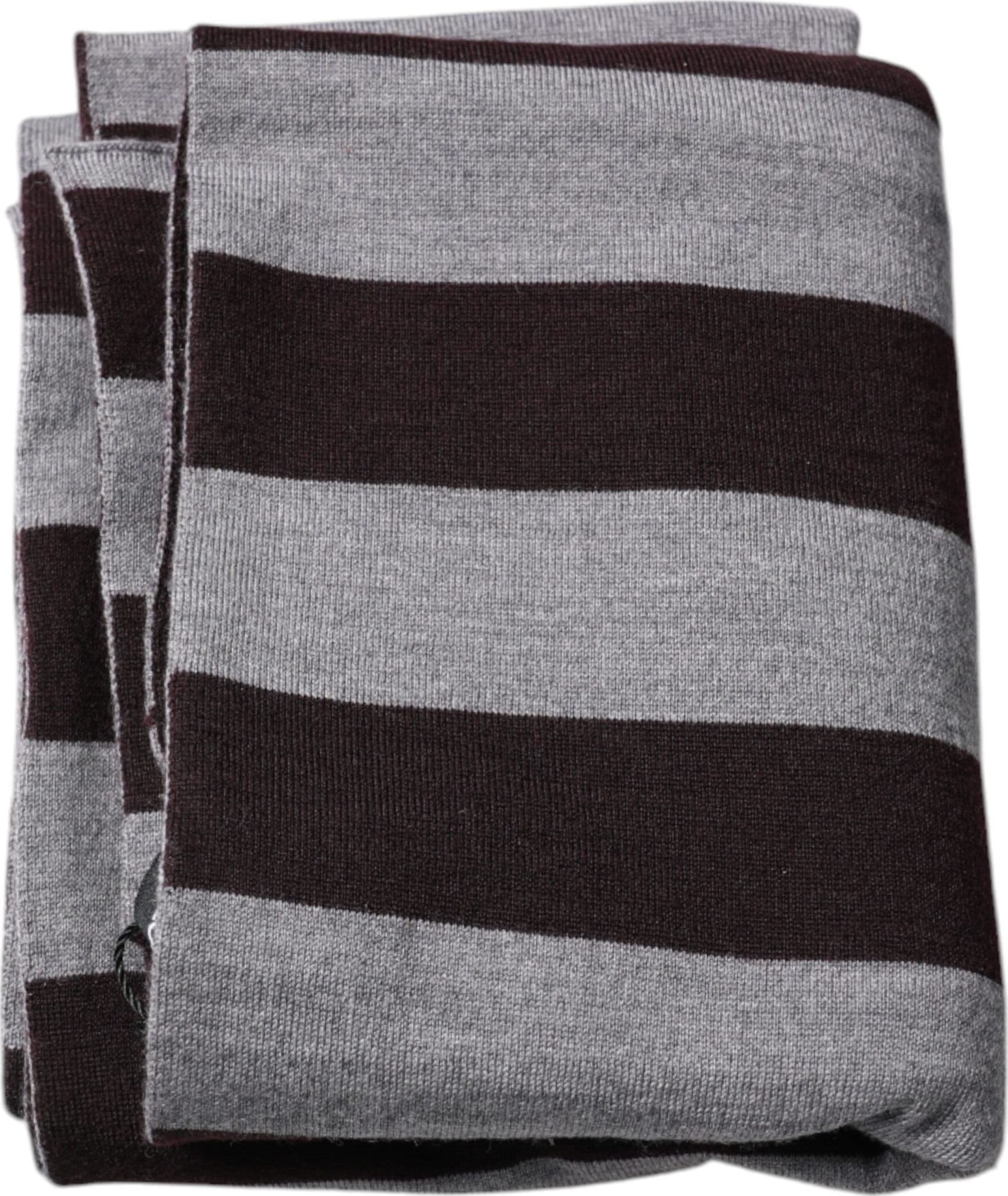 Black Gray Stripes Wool Neck Wrap Scarf