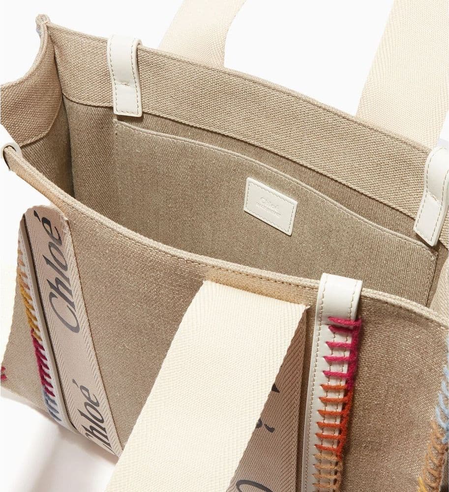 Beige Linen Tote Bag - 3