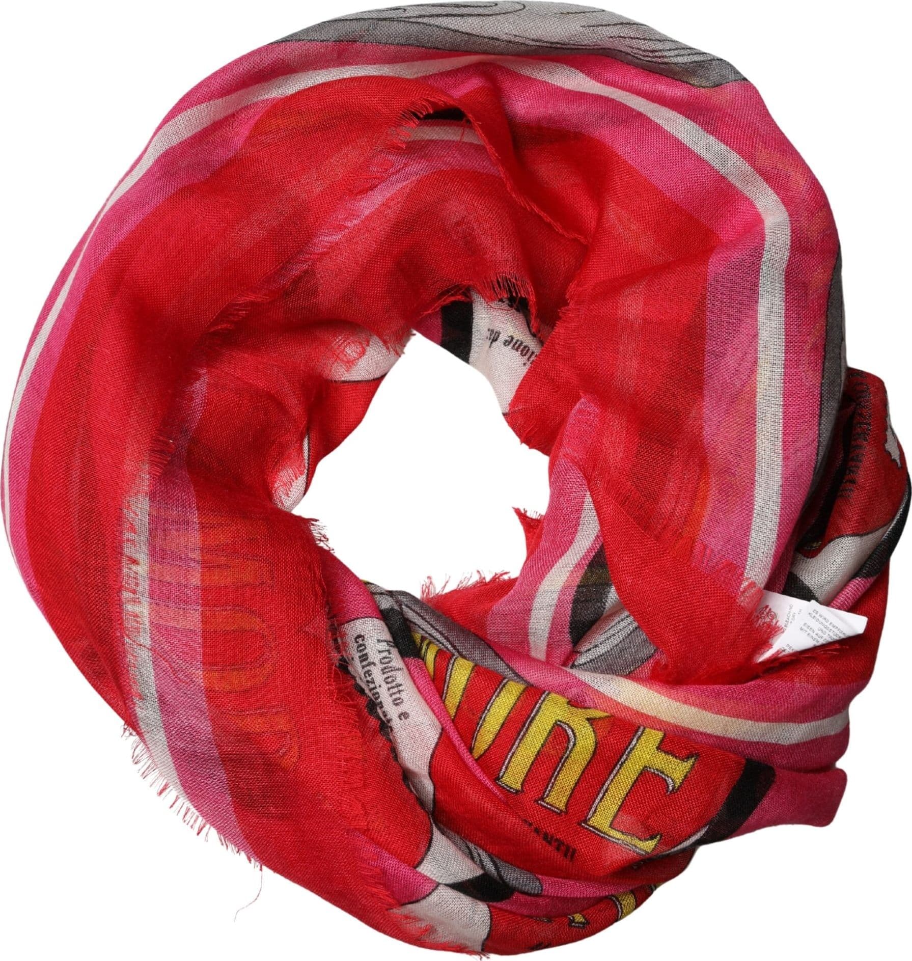 Pink DG Amore Print Neck Square Shawl 140cm x 140cm Scarf - 3