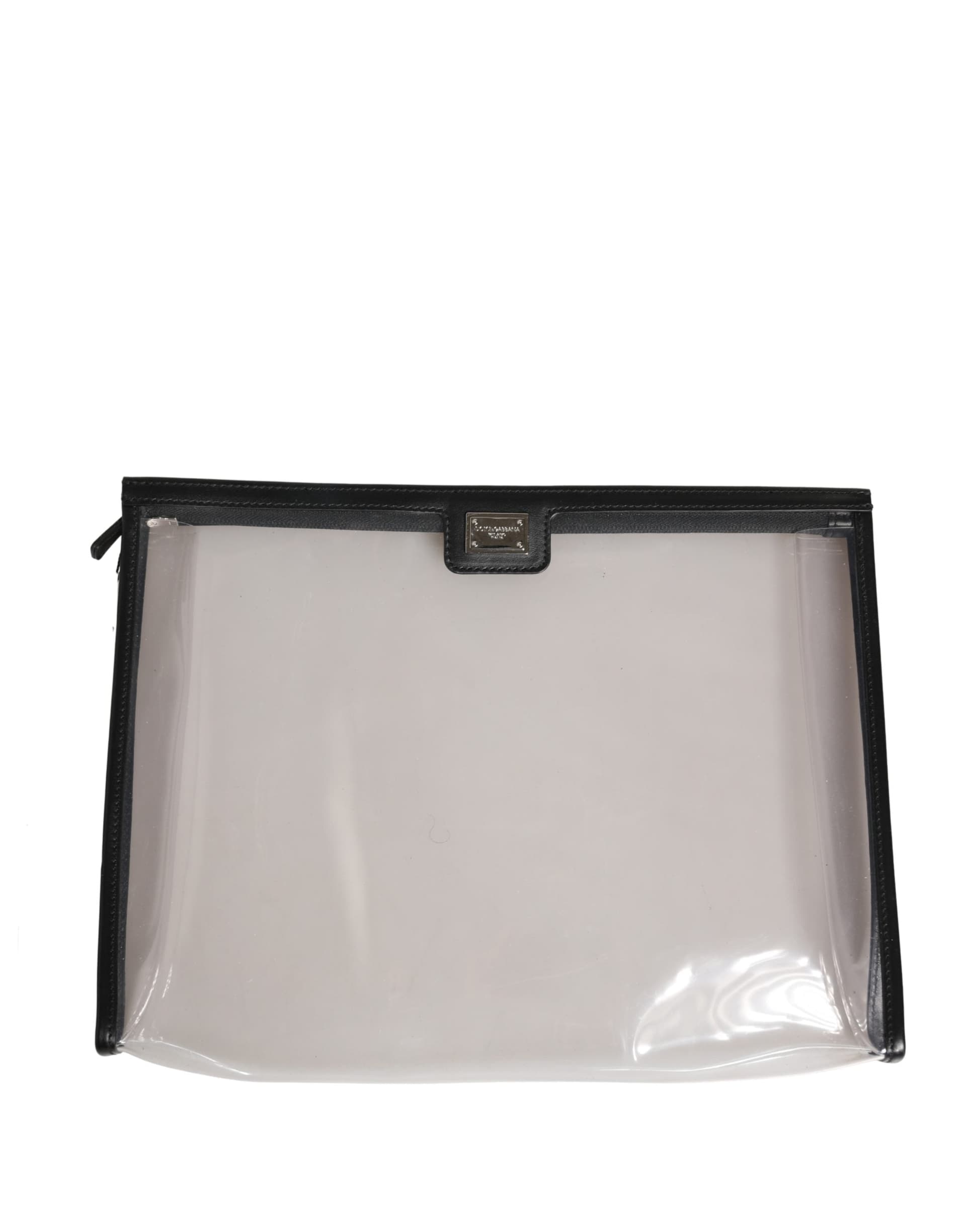 Transparent PVC Clutch Pouch Purse Branded Logo Plaque Bag - 3