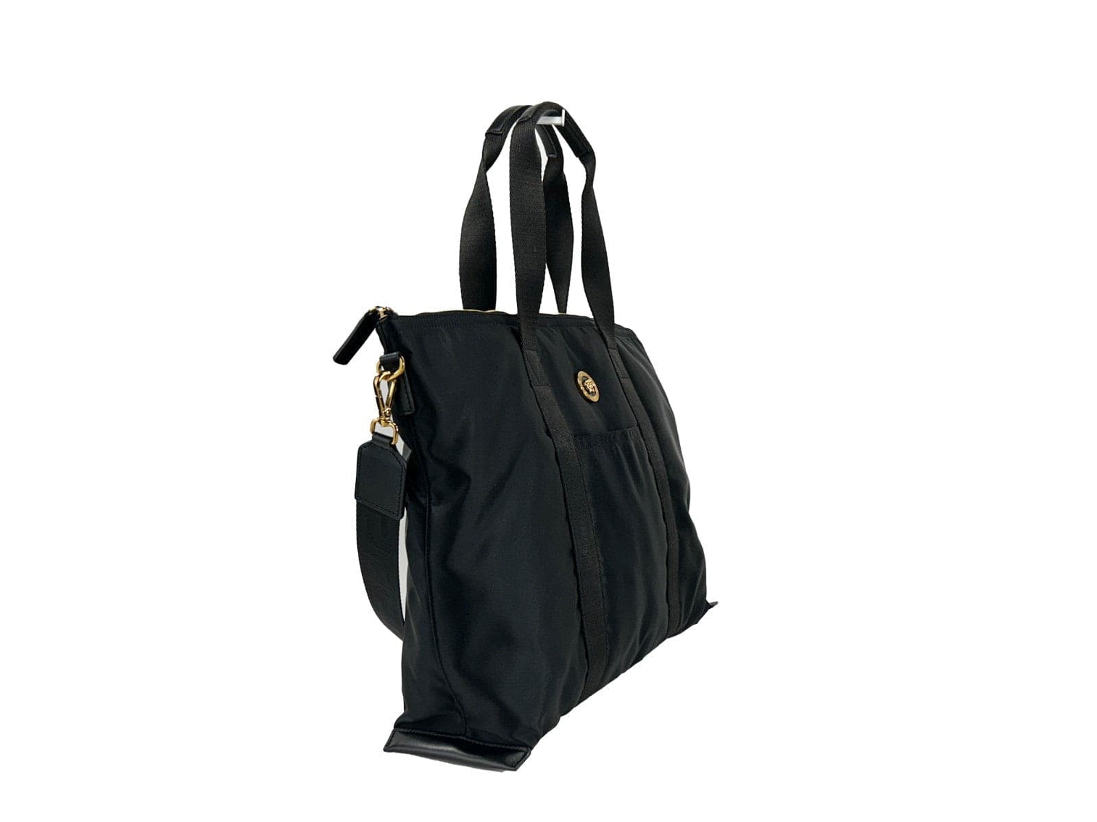 Versace Black Nylon Fabric La Medusa Shoulder Tote Bag - 4