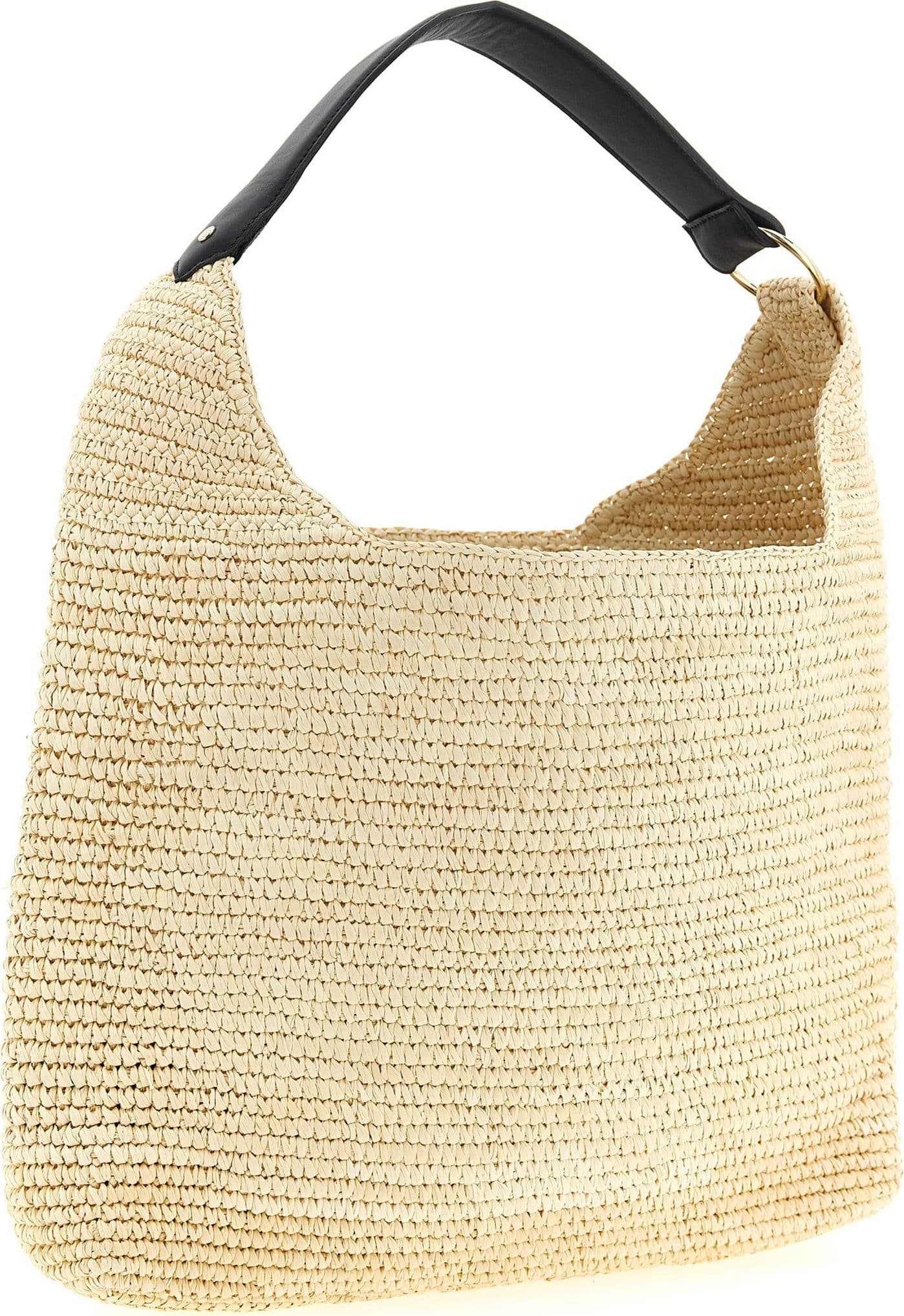 Beige Raffia Shoulder Bag - 2
