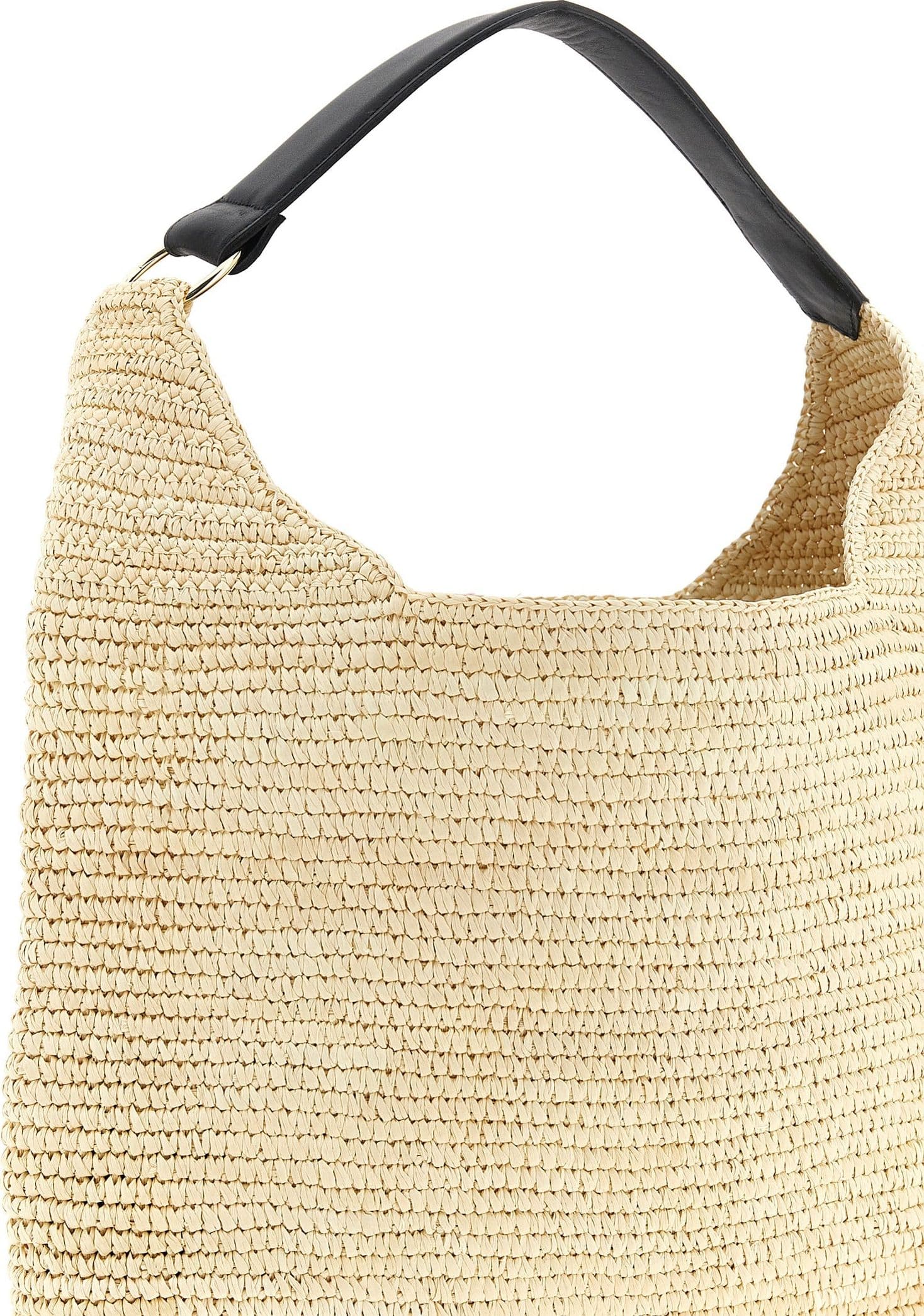 Beige Raffia Shoulder Bag - 3
