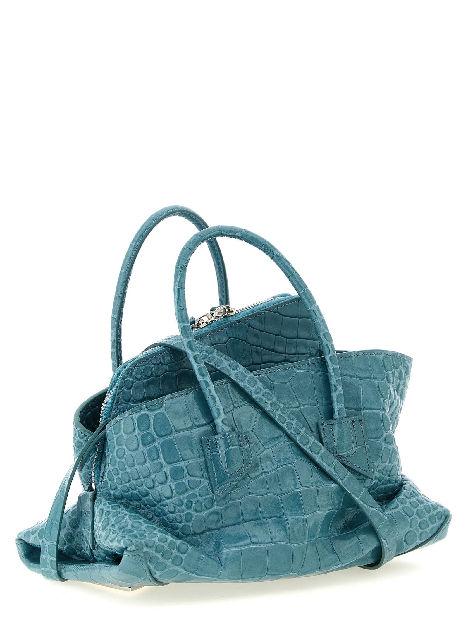 Blue Bovine Leather Handbag - 2