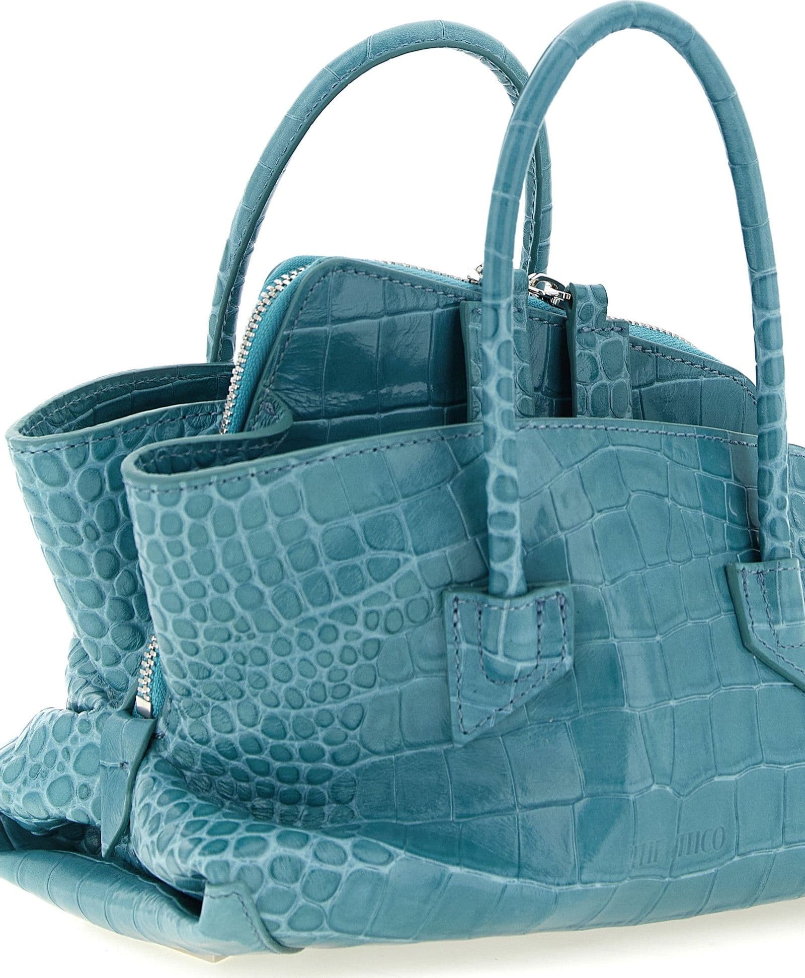 Blue Bovine Leather Handbag - 3