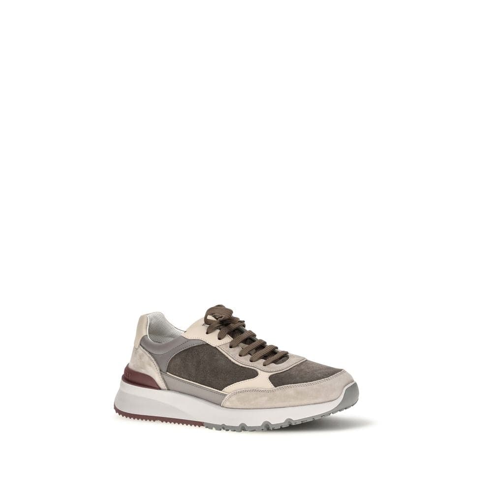 Gray Calf Leather Bos Taurus Chunky Sneakers - 2