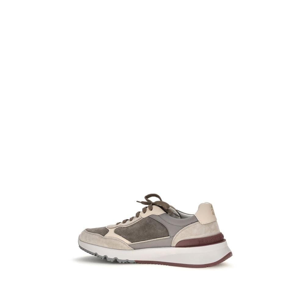 Gray Calf Leather Bos Taurus Chunky Sneakers - 3