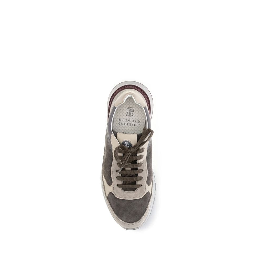 Gray Calf Leather Bos Taurus Chunky Sneakers - 4