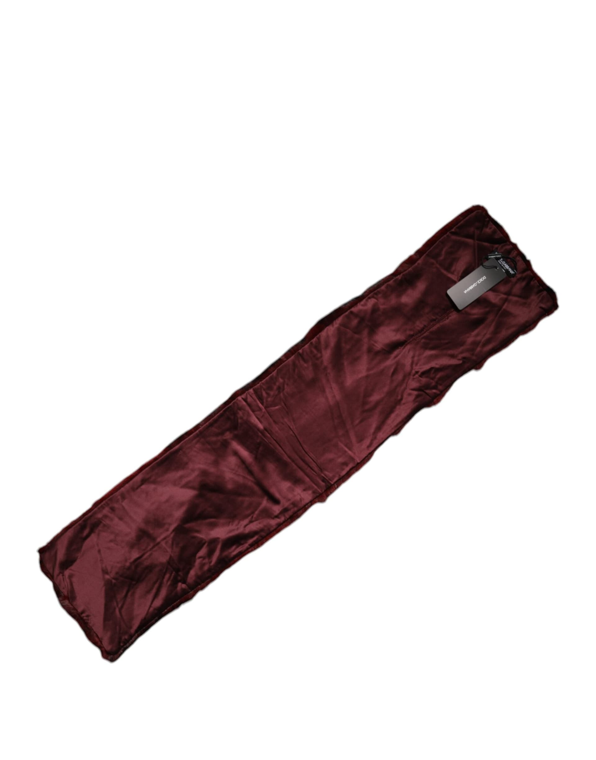 Black Red Stripe Fur Shawl Neck Wrap Scarf - 2