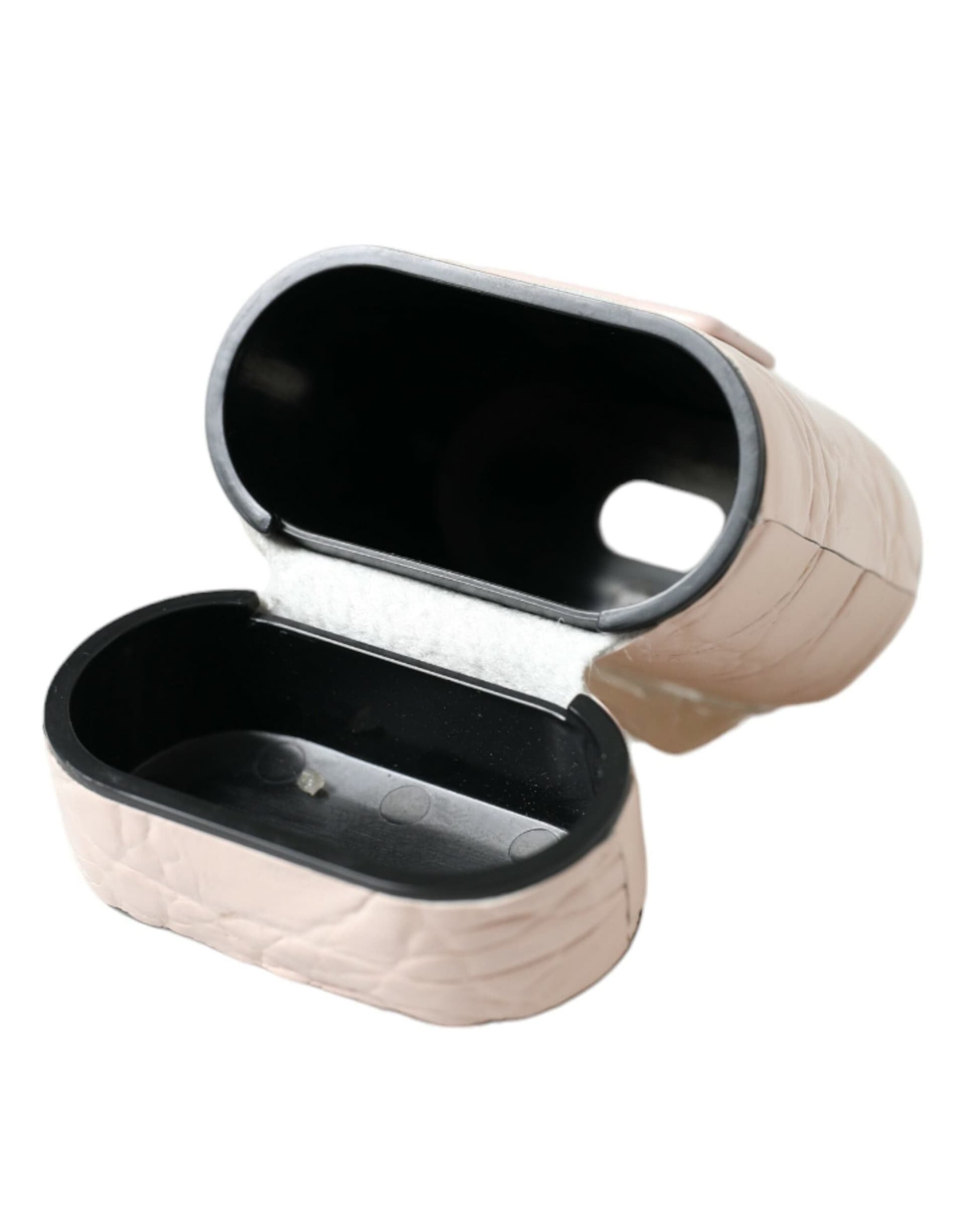 Light Pink Calf Leather Metal Logo Plaque Airpods Case - 6
