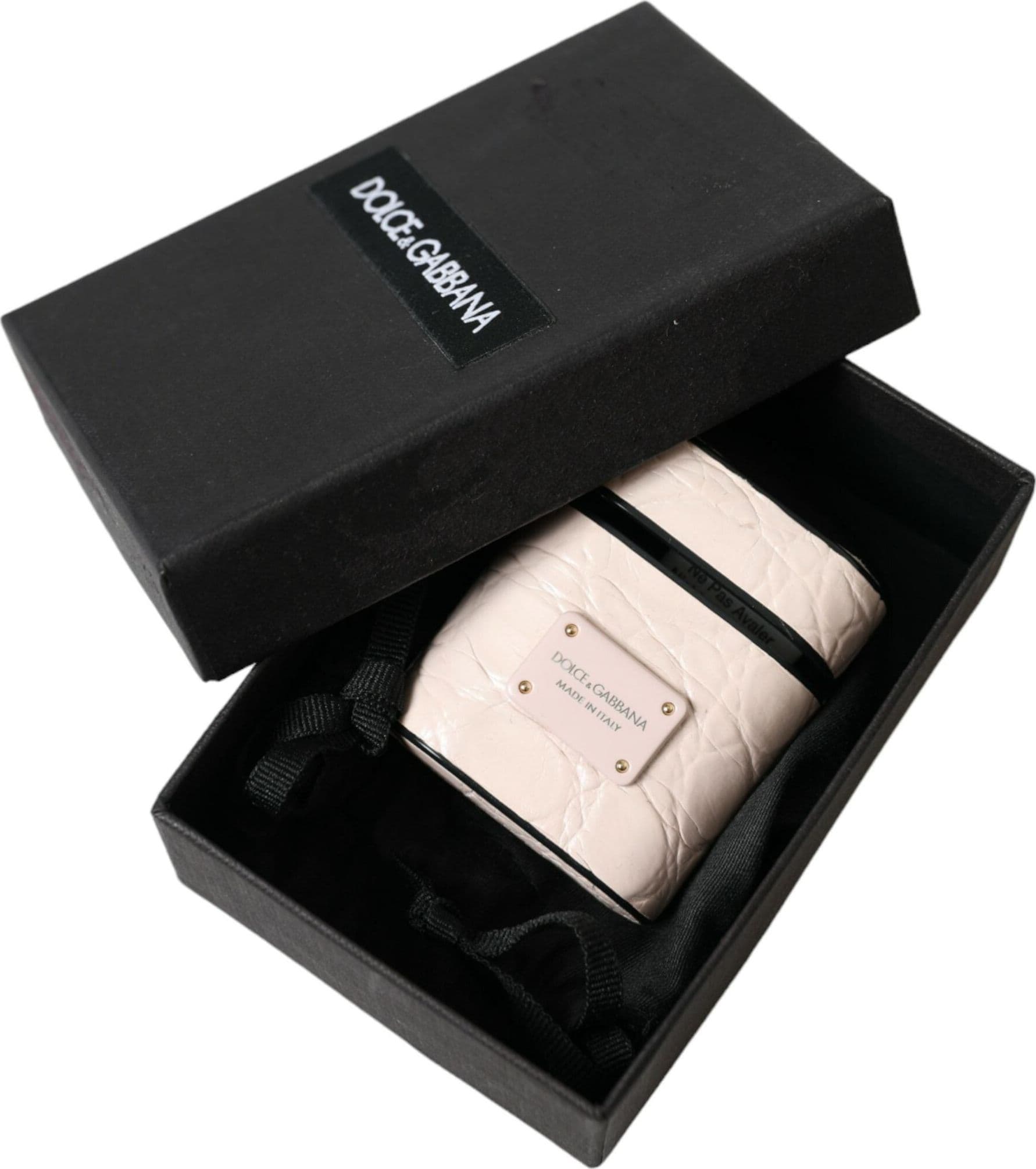 Light Pink Calf Leather Metal Logo Plaque Airpods Case - 7