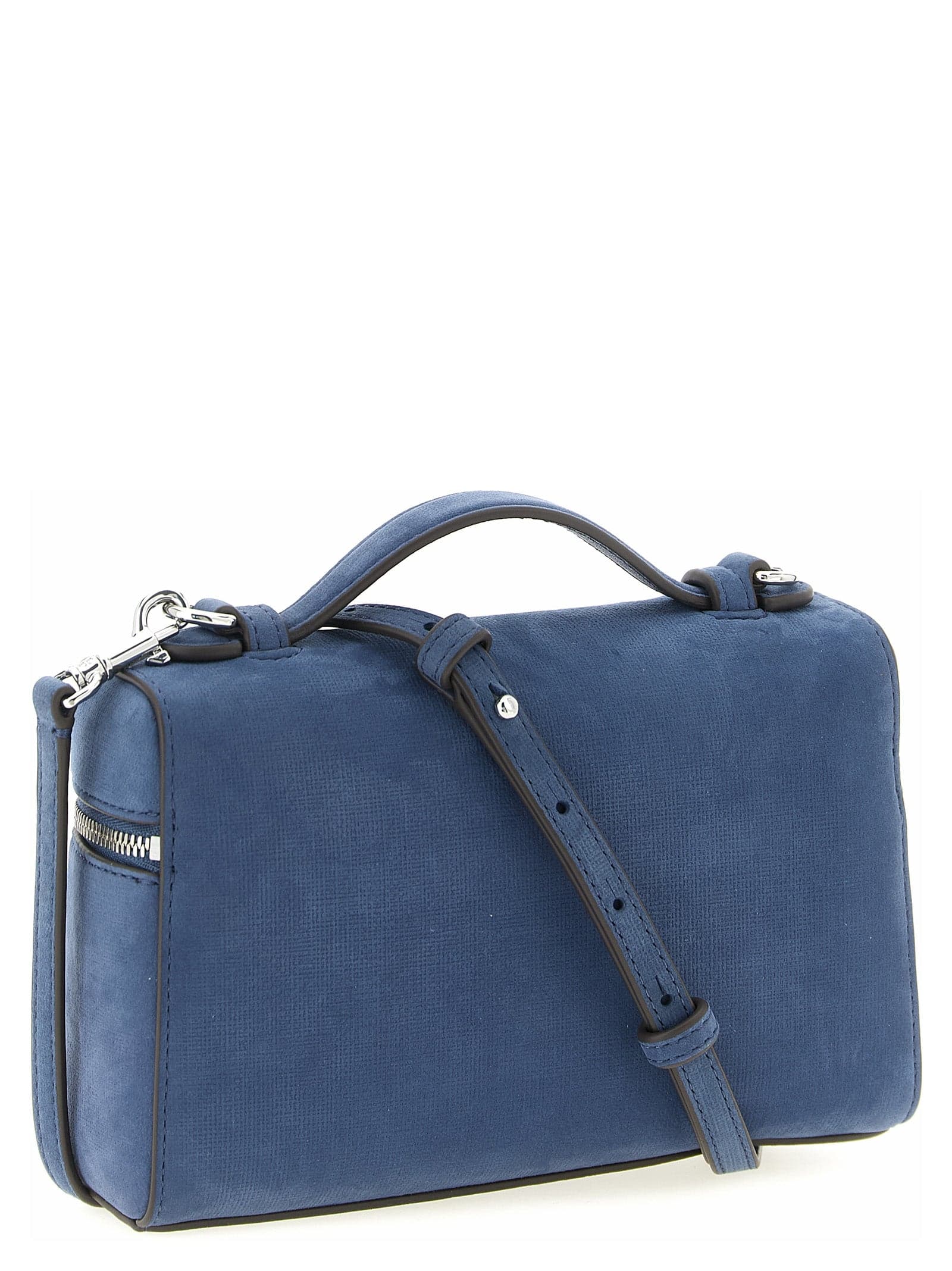 Blue Lamb Leather Handbag - 2